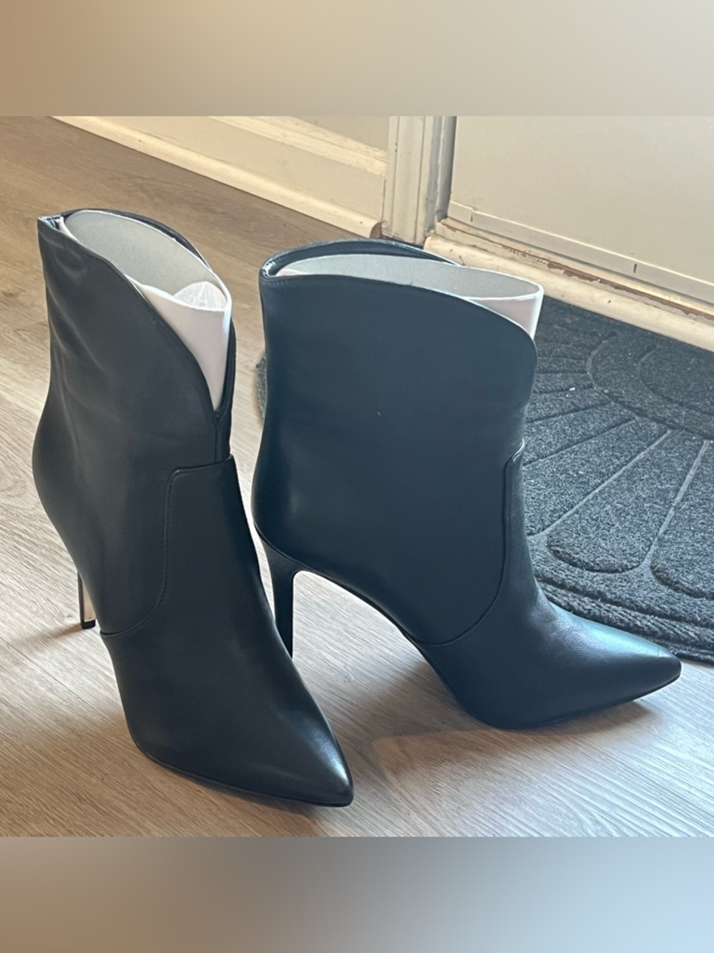 Nine West Black Pointed-Toe Stiletto Ankle Booties